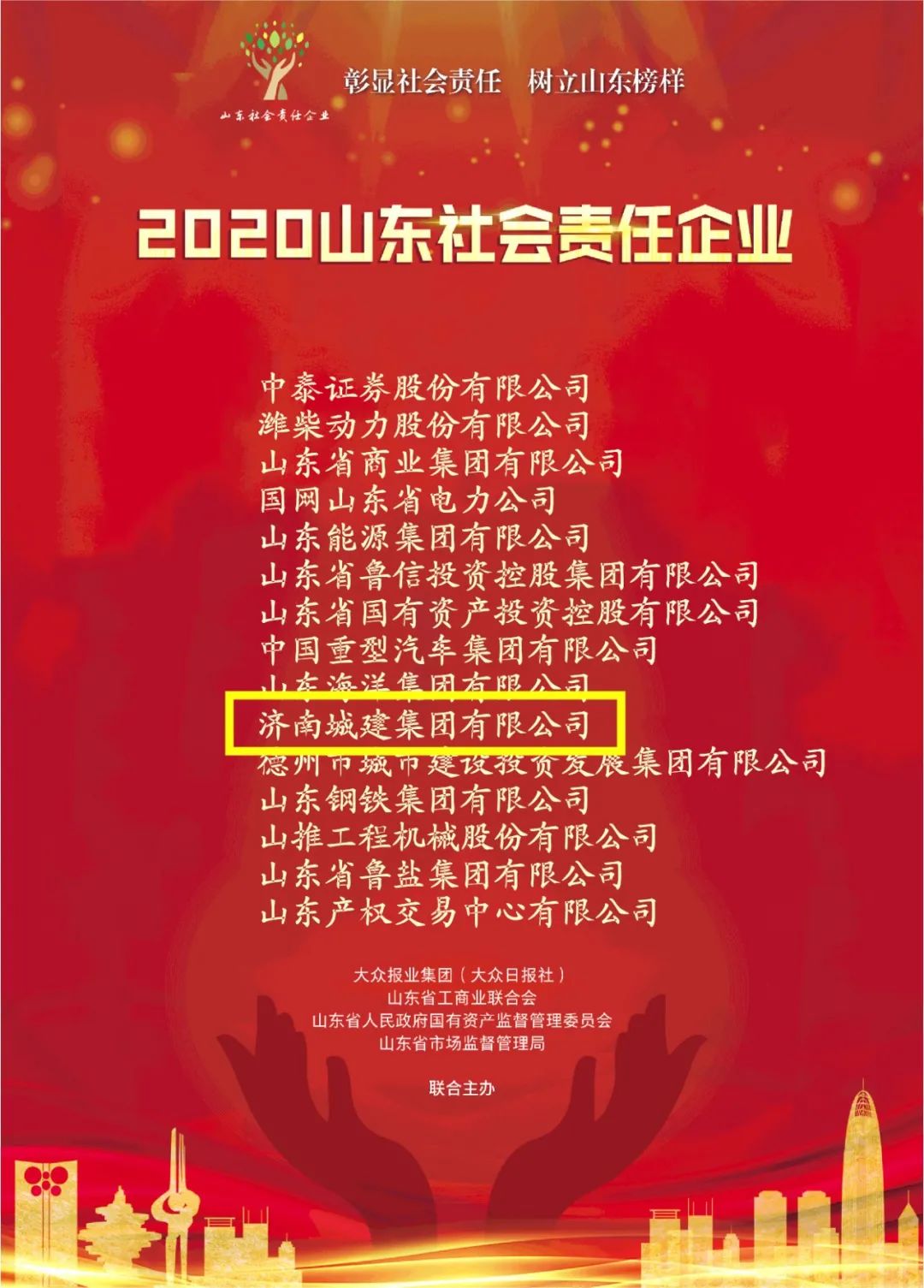 集团获评“2020山东社会责任企业”